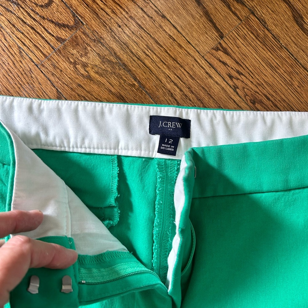 J. Crew Cropped Ankle Pants in Teal Green